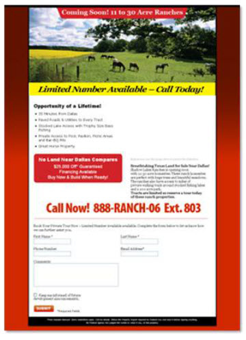 Shadow Lakes Ranch: Landing Page