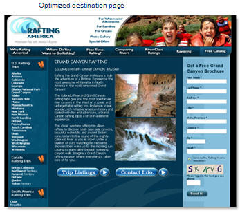 Case Study 1: Optimized Destination Page