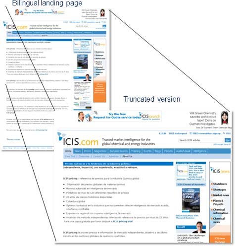 ICIS: Bilingual Landing Page