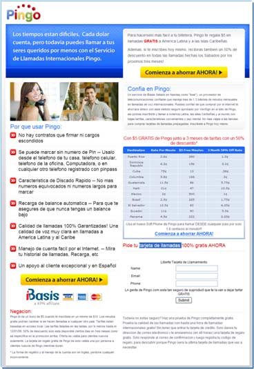 Pingo: Landing Page