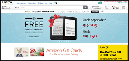 Amazon Electronically Delivered Gifts