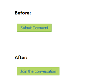 Blog button before and after