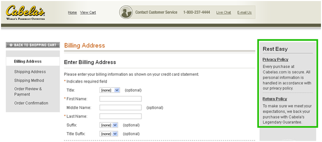 Cabelas Privacy and Return Policies