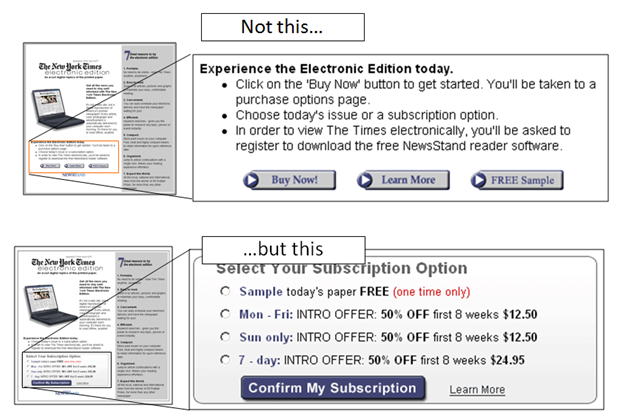 Error #3: Evenly weighted calls-to-action