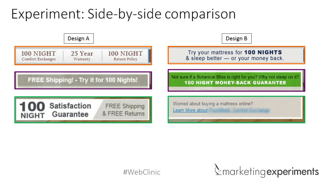 Experiment side-by-side