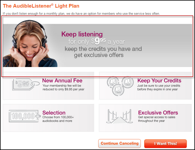 Light listener plan for service retention