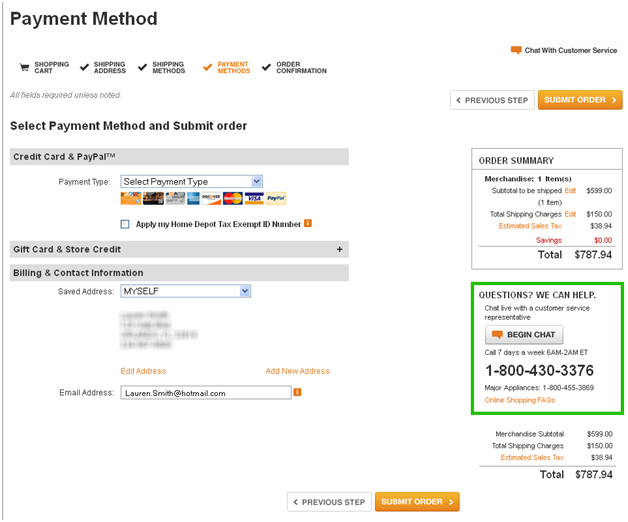 Home Depot Contact Info