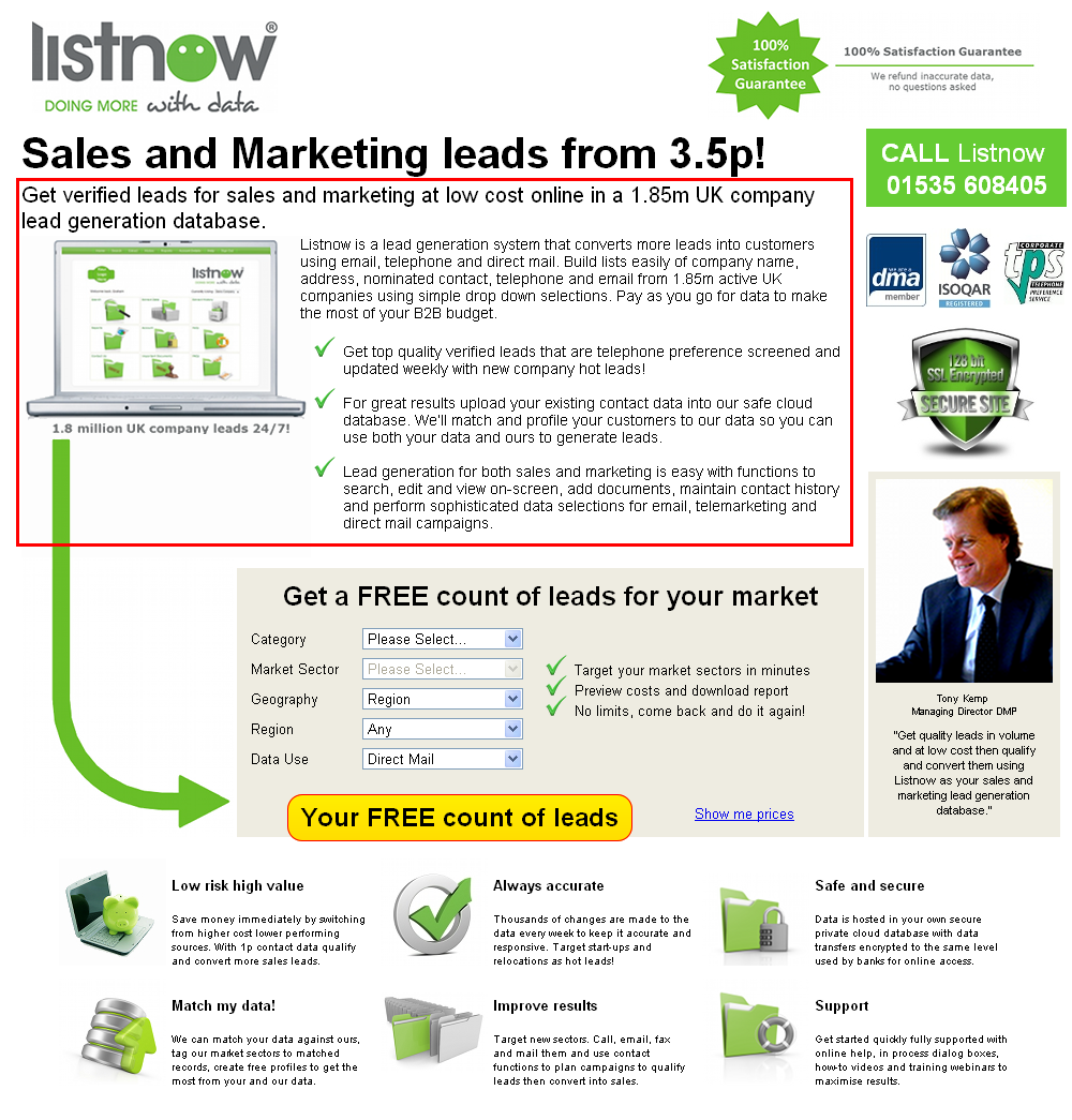 Listnow Sub-headline and Body Copy