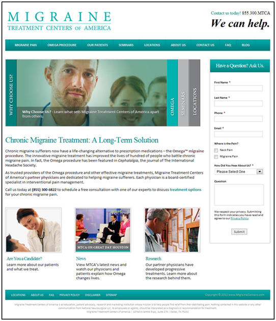 Migraine Treatment Centers of America Treatment 2