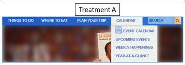 Landing Page Treatment A: Streamlined navigation
