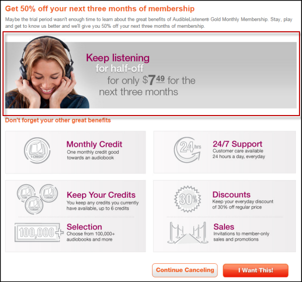 Reduced membership price for service retention