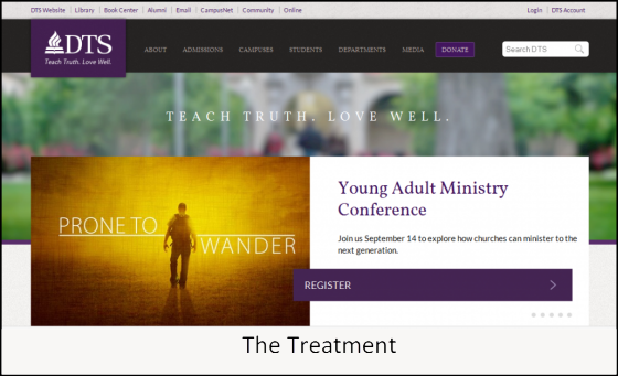 The DTS Treatment Landing Page