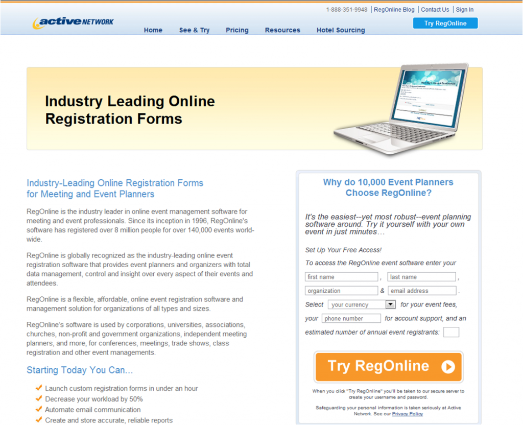 landing page test control