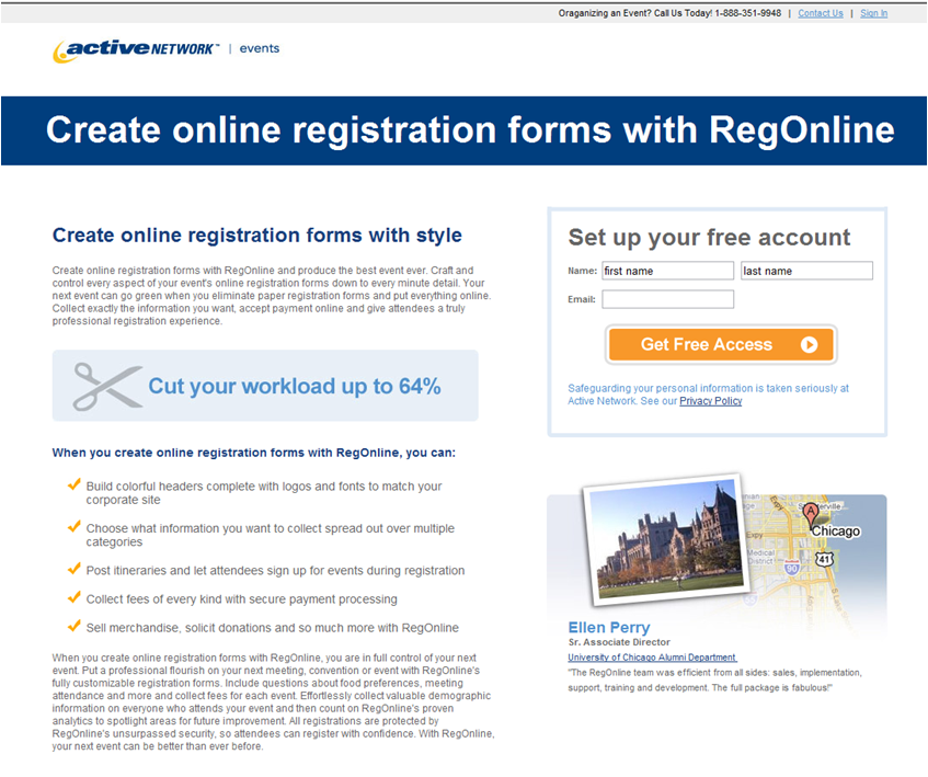 landing page test treatment