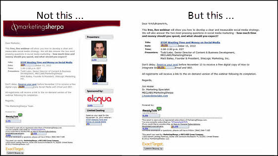 Turning emails personal instead of promotional