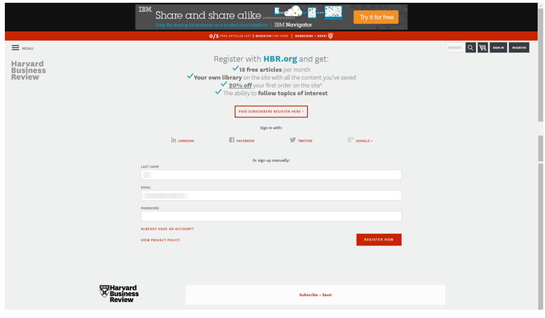 Registration Page