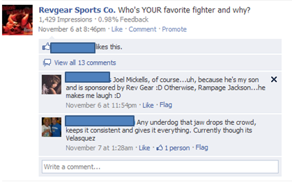 revgear sports co. fav Facebook Marketing 2