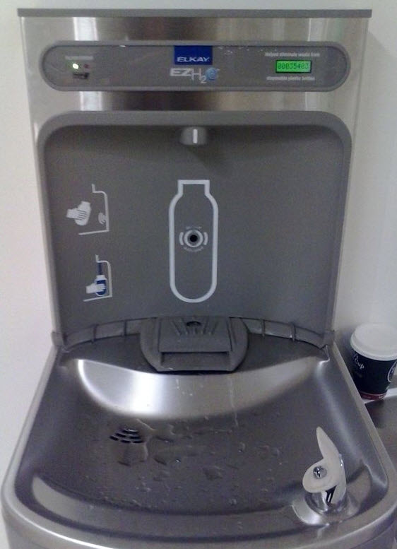 Water bottle refill station water-bottle-refill