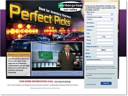 Enterprise Car Sales: Landing Page
