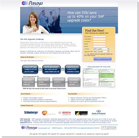 Panaya: Landing Page