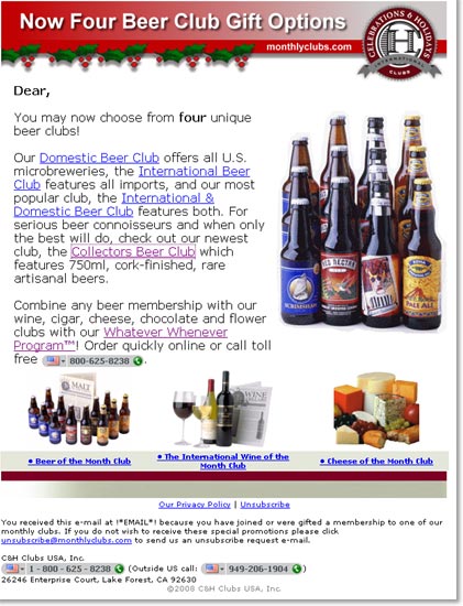 C & H Clubs USA: Email