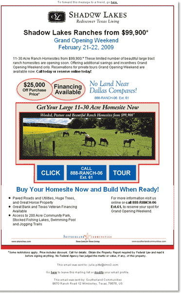 Shadow Lakes Ranch: Email