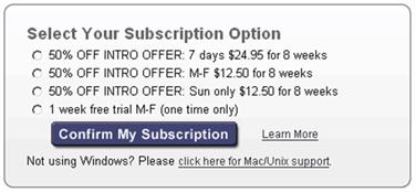 Select Your Subscription Option