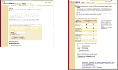 MarketingSherpa Control and Treatment