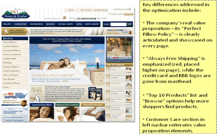 Down and Feather Landing Page Optimized
