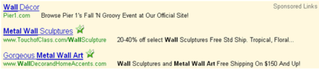 Wall Decor and Home Accents PPC ad